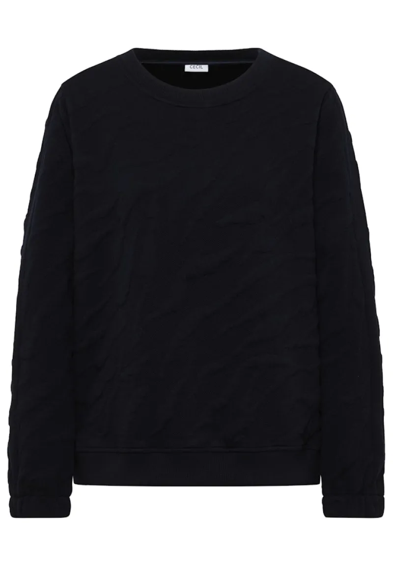 Cecil Pullover & Sweatshirts*Strukturmuster Sweatshirt urban dark blue