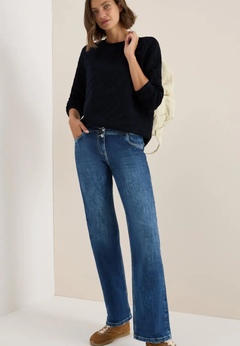 Cecil Pullover & Sweatshirts*Strukturmuster Sweatshirt urban dark blue