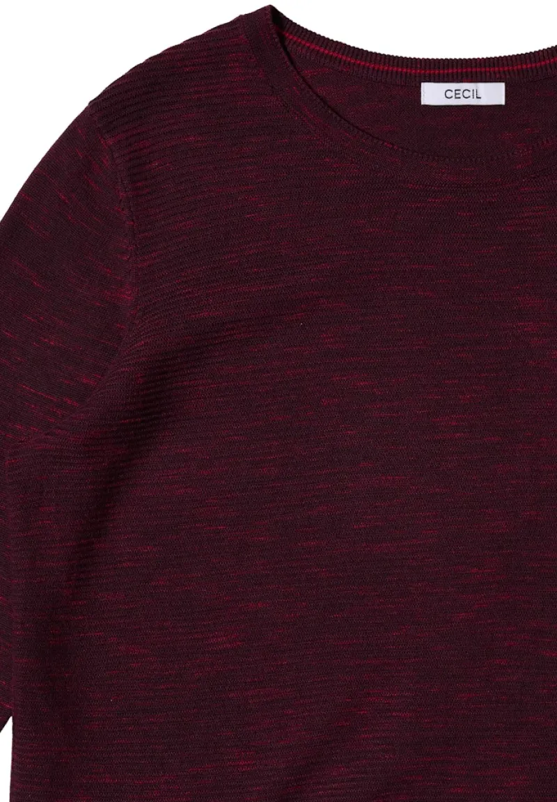 Cecil Pullover & Sweatshirts*Strukturpullover eggplant red heather melange