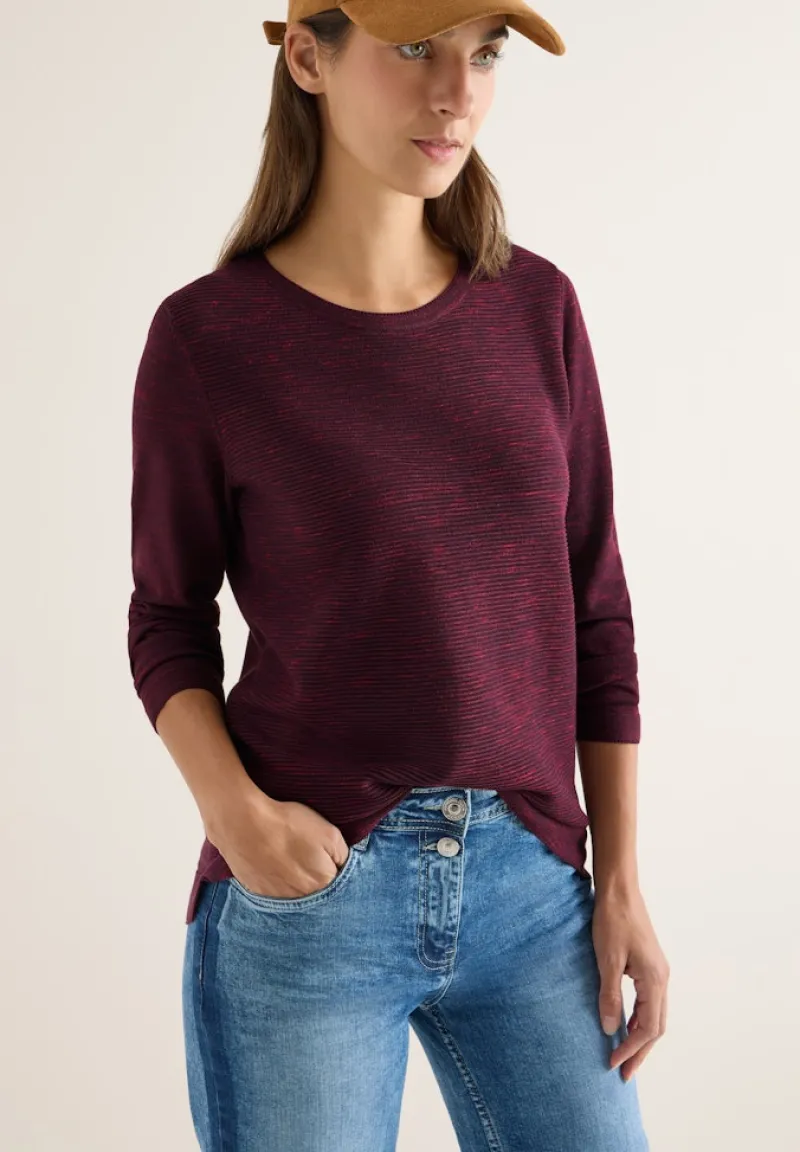 Cecil Pullover & Sweatshirts*Strukturpullover eggplant red heather melange