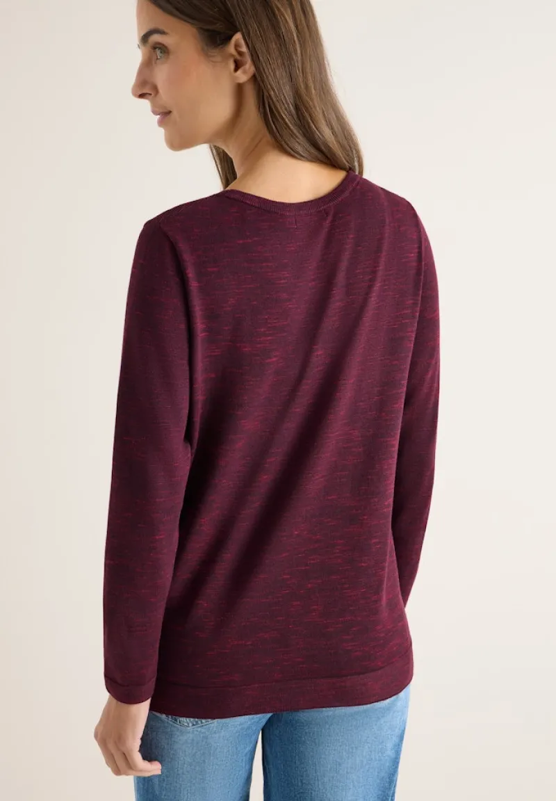 Cecil Pullover & Sweatshirts*Strukturpullover eggplant red heather melange