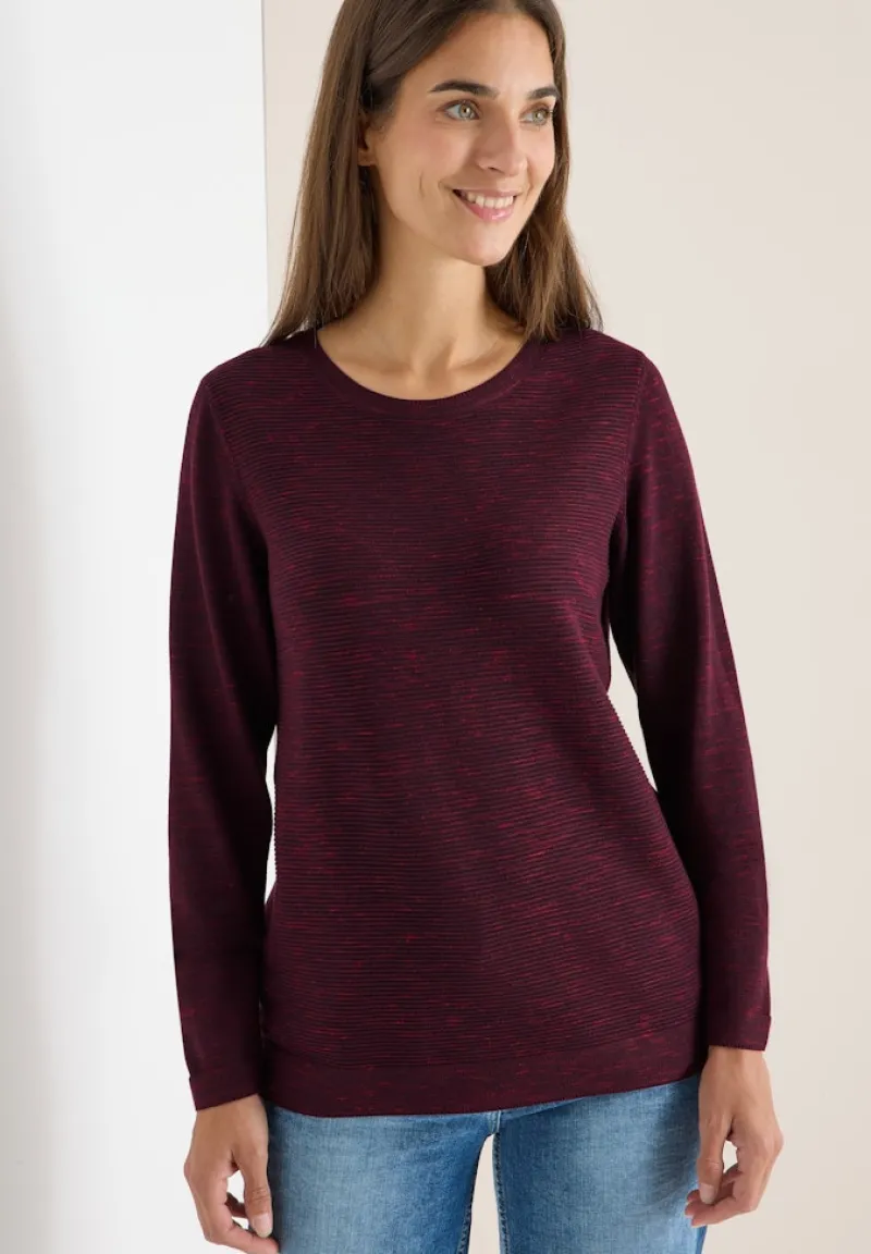 Cecil Pullover & Sweatshirts*Strukturpullover eggplant red heather melange