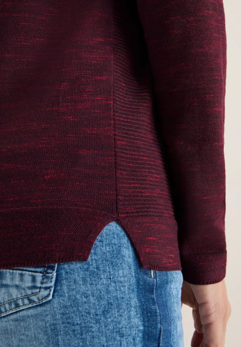 Cecil Pullover & Sweatshirts*Strukturpullover eggplant red heather melange
