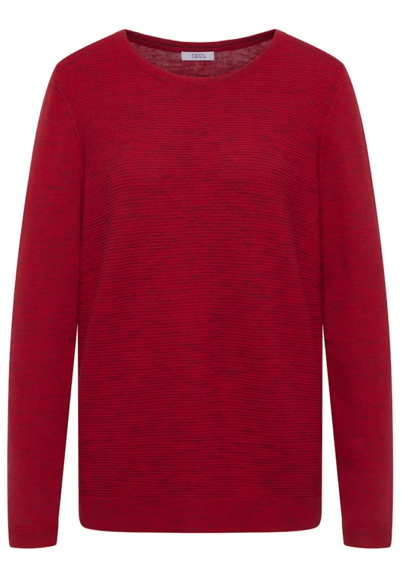 Cecil Pullover & Sweatshirts*Strukturpullover fiery red heather melange