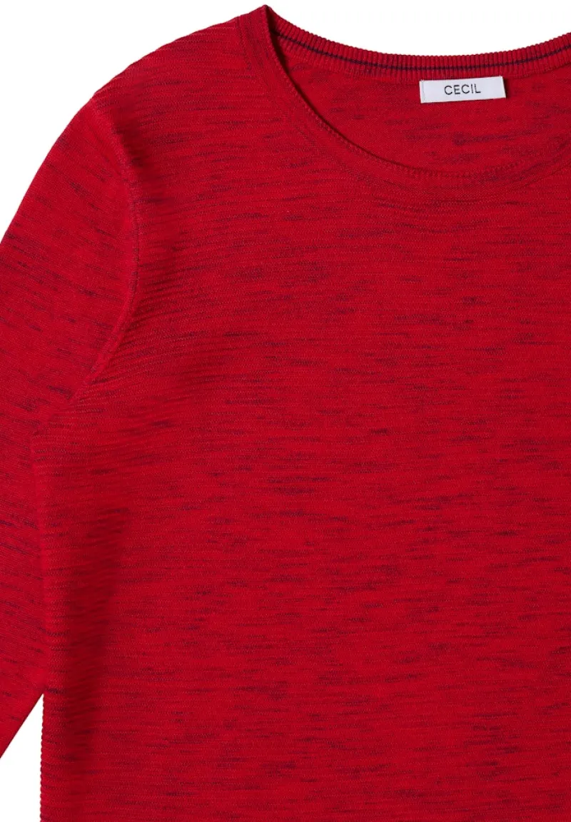 Cecil Pullover & Sweatshirts*Strukturpullover fiery red heather melange