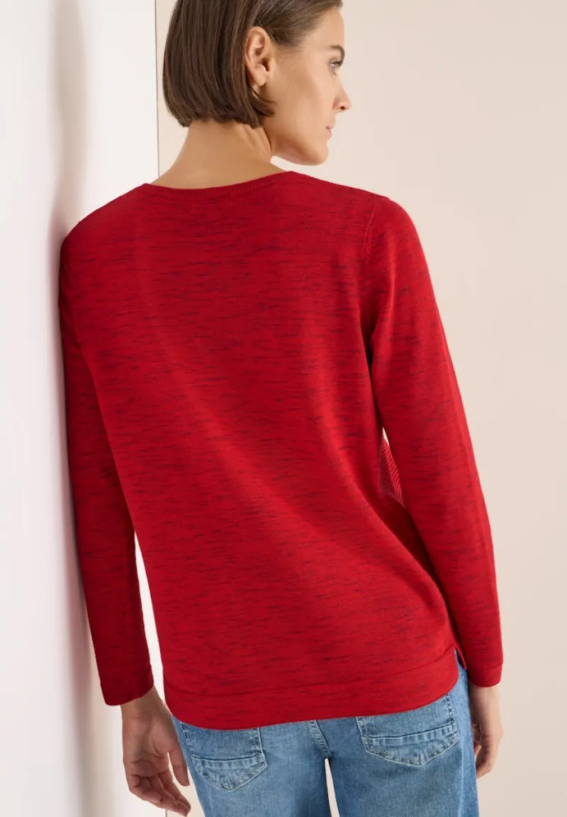 Cecil Pullover & Sweatshirts*Strukturpullover fiery red heather melange