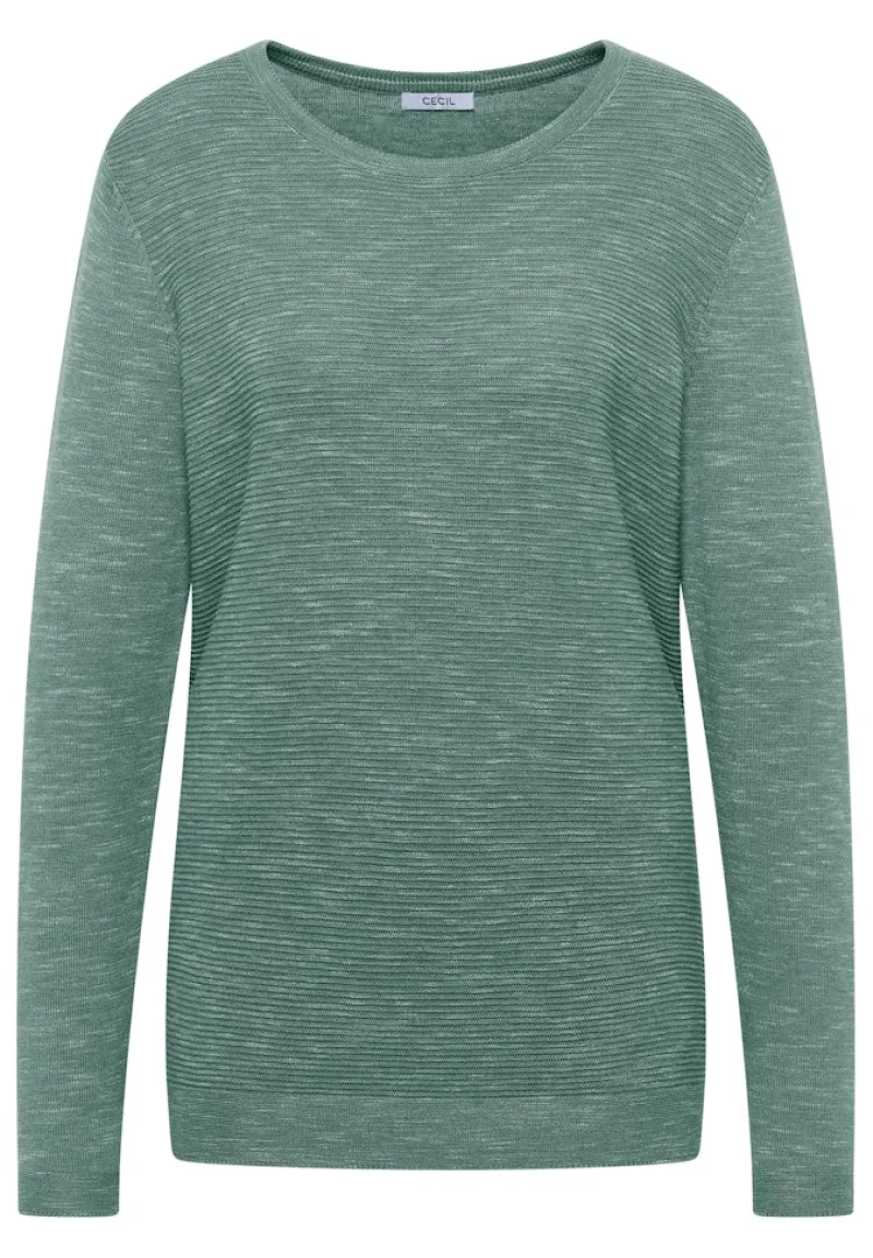 Cecil Pullover & Sweatshirts*Strukturpullover smoky green heather melange