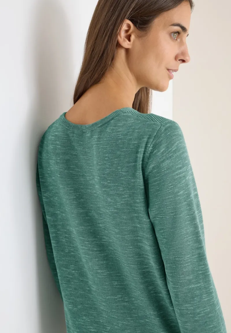 Cecil Pullover & Sweatshirts*Strukturpullover smoky green heather melange