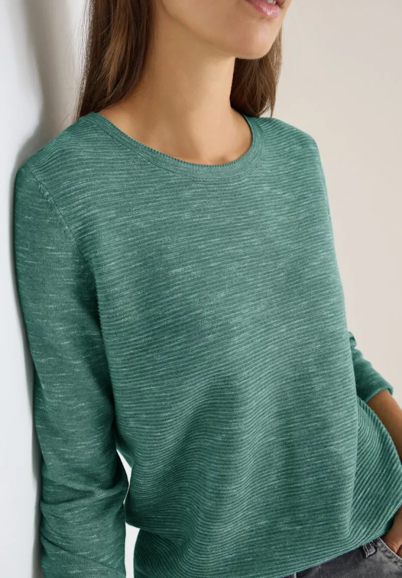 Cecil Pullover & Sweatshirts*Strukturpullover smoky green heather melange