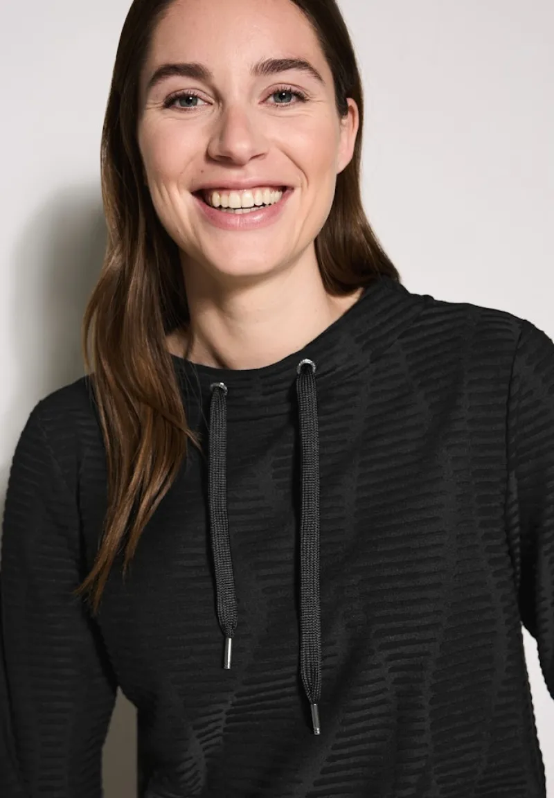 Cecil Shirts*Strukturshirt Black