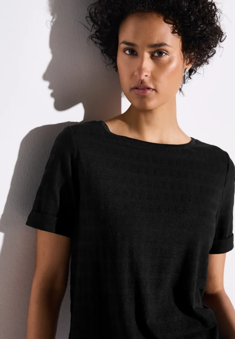 Street One Shirts*Strukturshirt Black