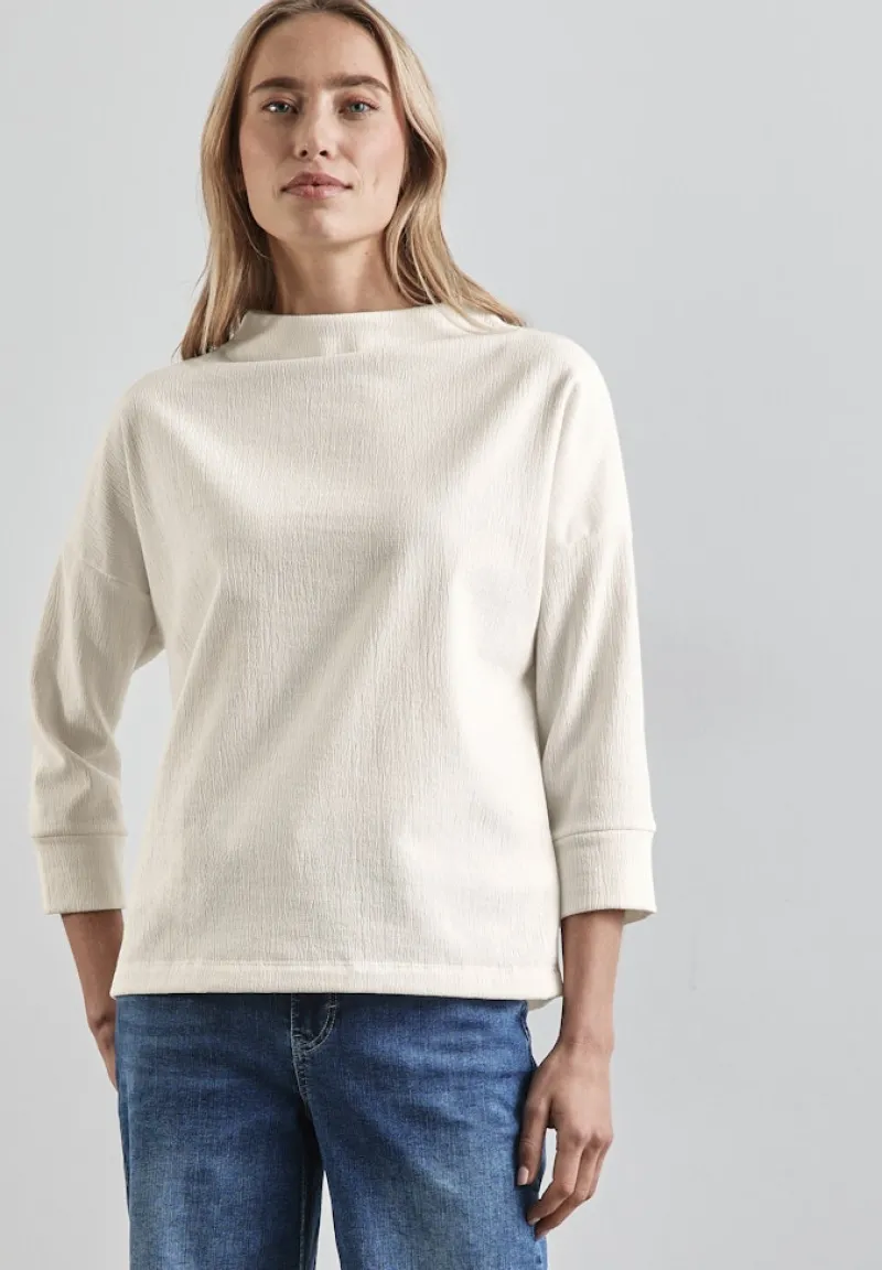Street One Pullover & Sweatshirts*Strukturshirt lucid white
