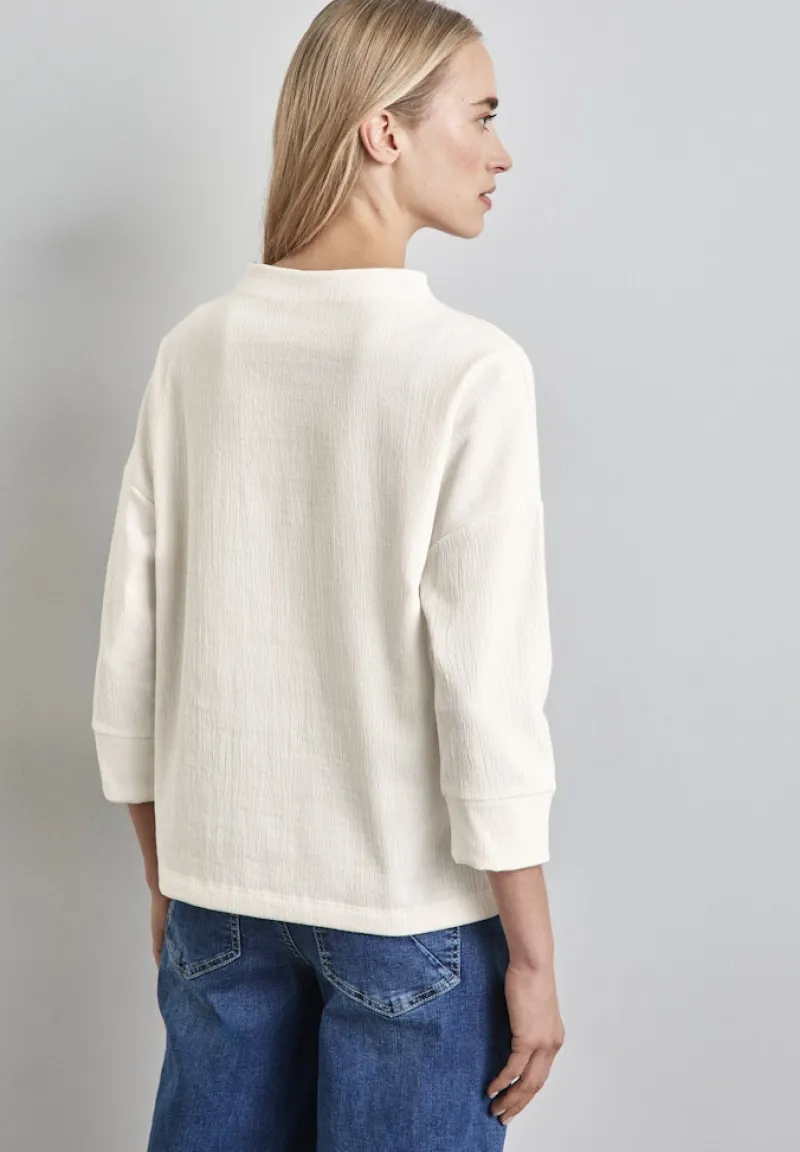 Street One Pullover & Sweatshirts*Strukturshirt lucid white