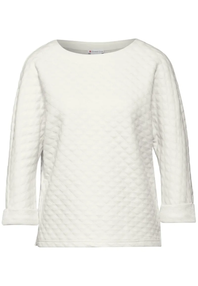Street One Pullover & Sweatshirts*Strukturshirt mit Details lucid white