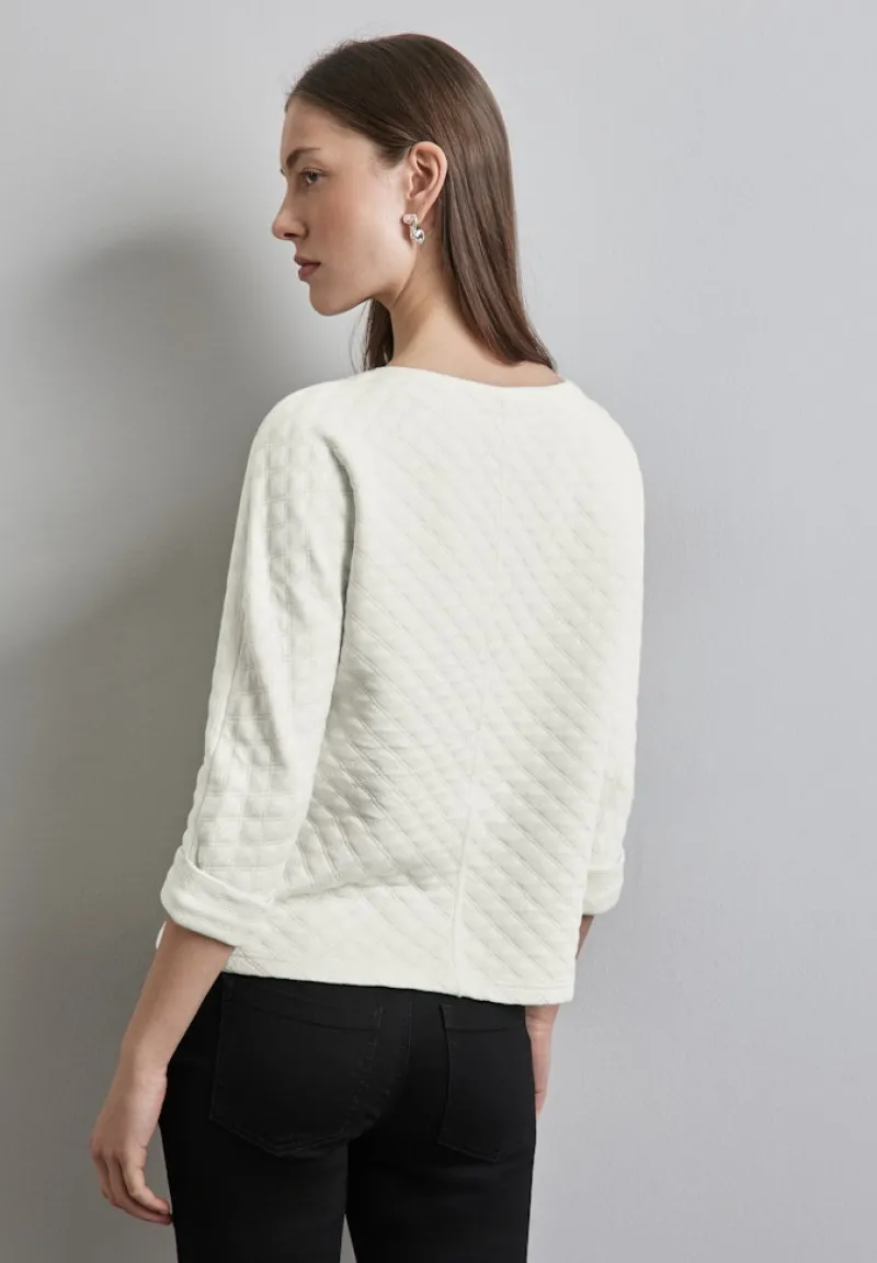 Street One Pullover & Sweatshirts*Strukturshirt mit Details lucid white