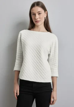 Street One Pullover & Sweatshirts*Strukturshirt mit Details lucid white