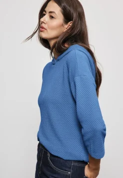 Street One Pullover & Sweatshirts*Strukturshirt mit Kapuze marina blue