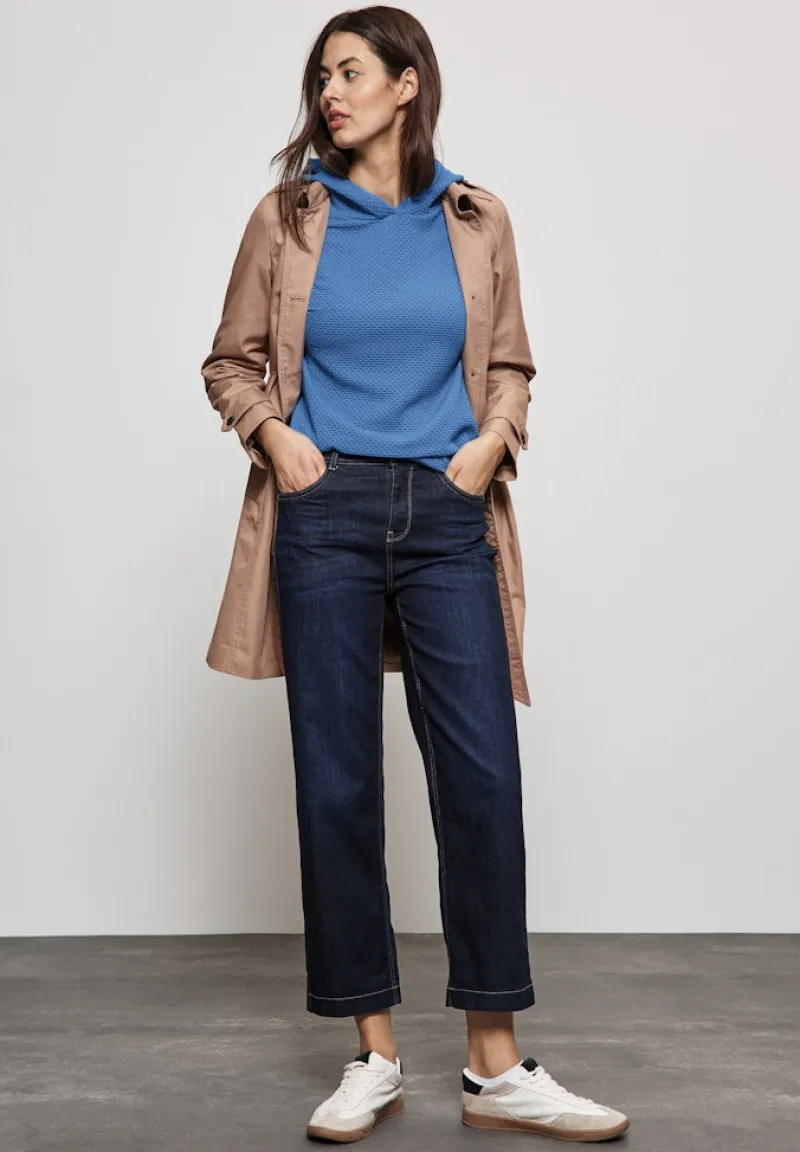 Street One Pullover & Sweatshirts*Strukturshirt mit Kapuze marina blue