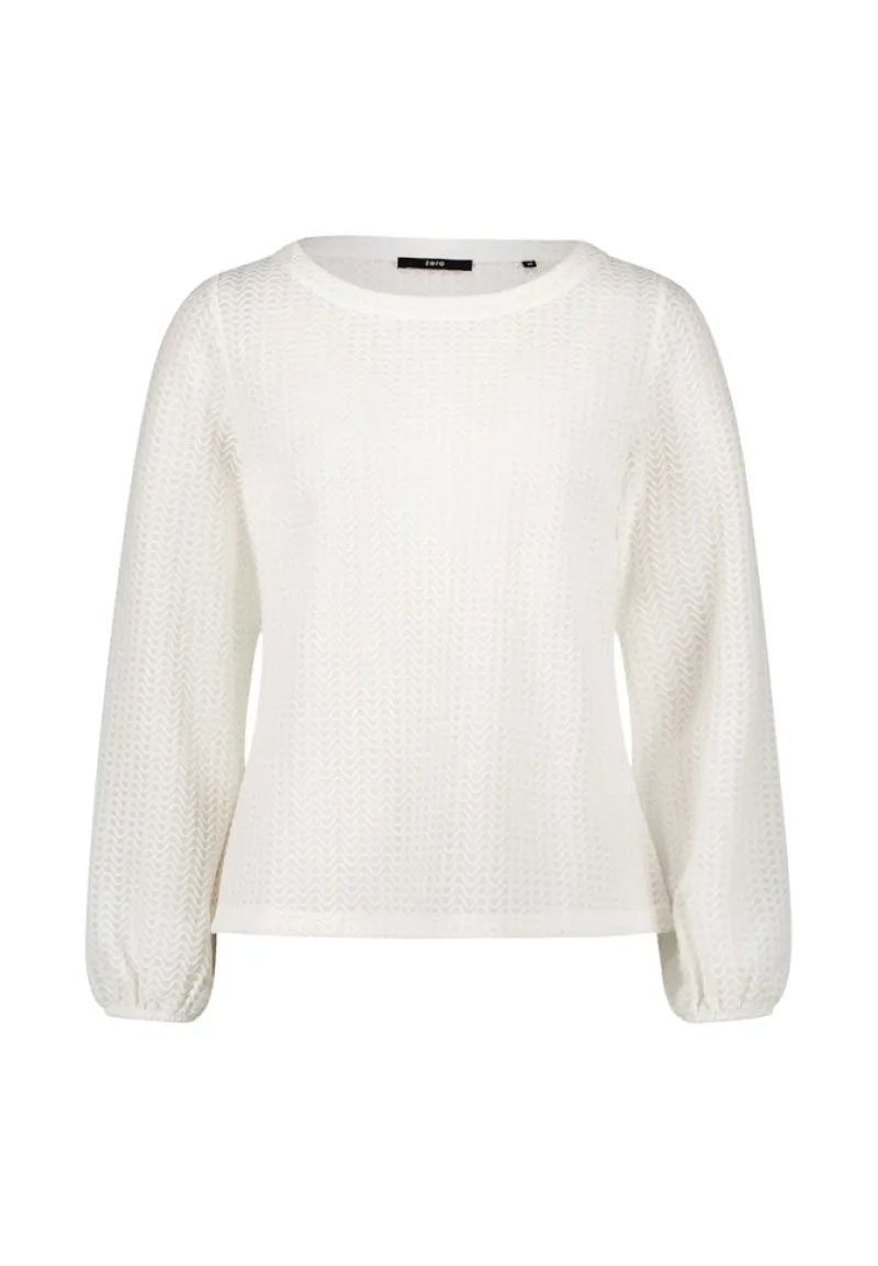 Zero Shirts*Strukturshirt mit Rundausschnitt Eggnog