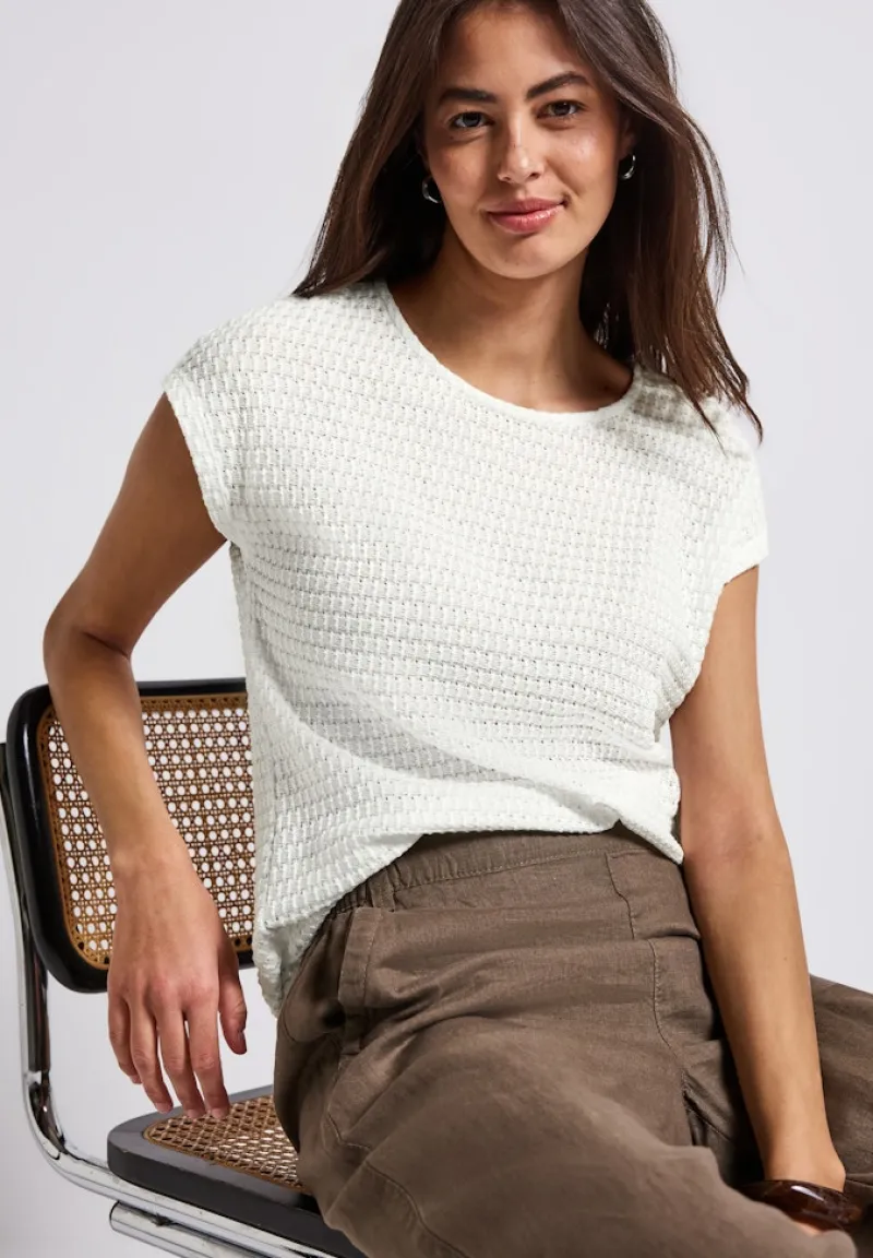 Street One Shirts*Strukturshirt off white