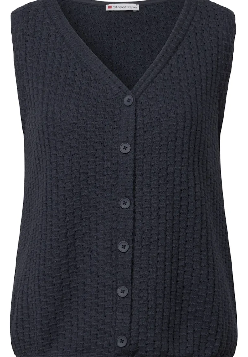 Street One Shirts*Strukturtop mit Knopfleiste deepwater blue