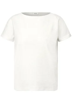 Cecil Shirts*Struktushirt in Unifarbe vanilla white