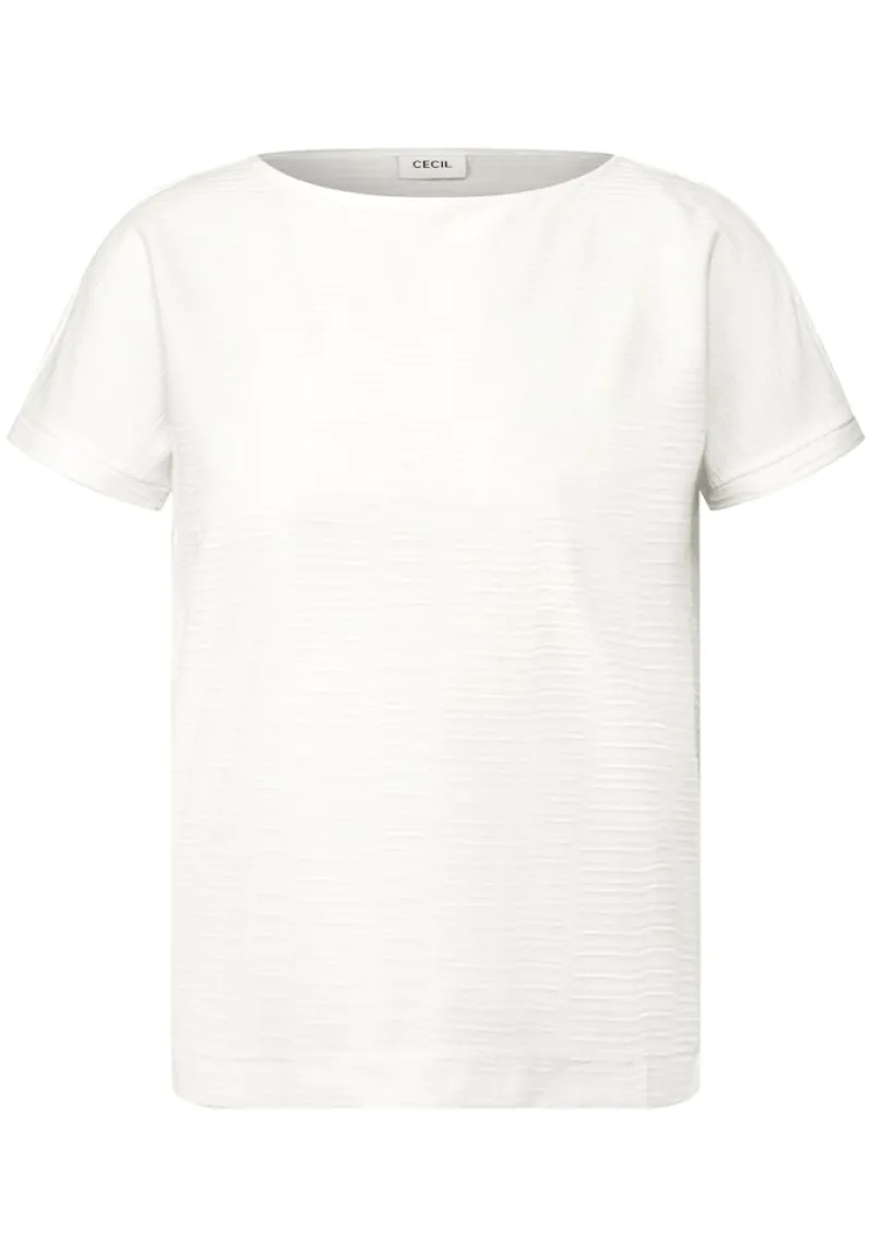 Cecil Shirts*Struktushirt in Unifarbe vanilla white