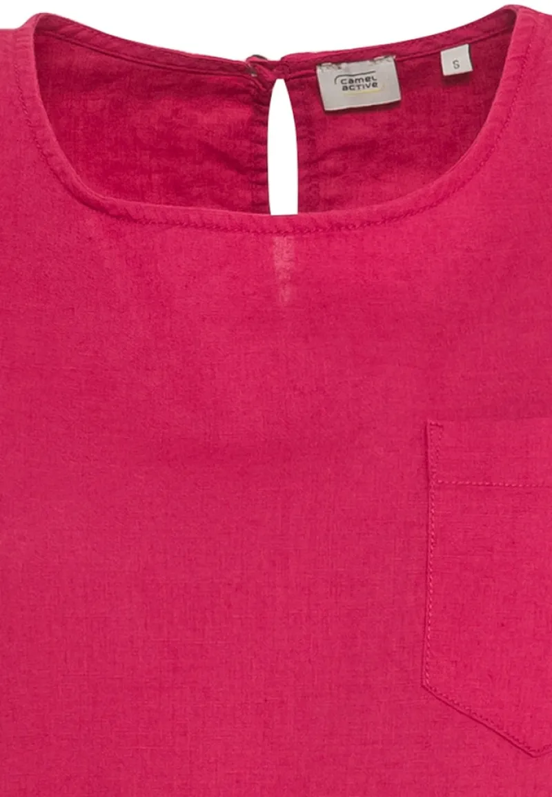 Camel Active Kleider*Stufenkleid aus Leinenmix piony red