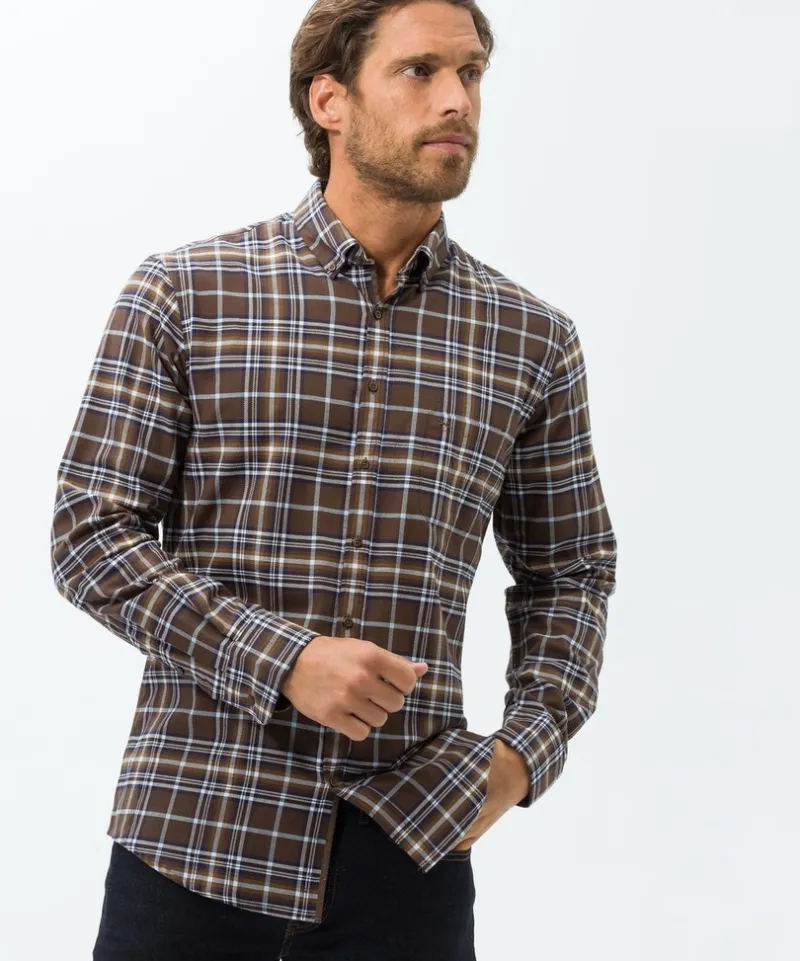 Brax Hemden*Style Daniel espresso