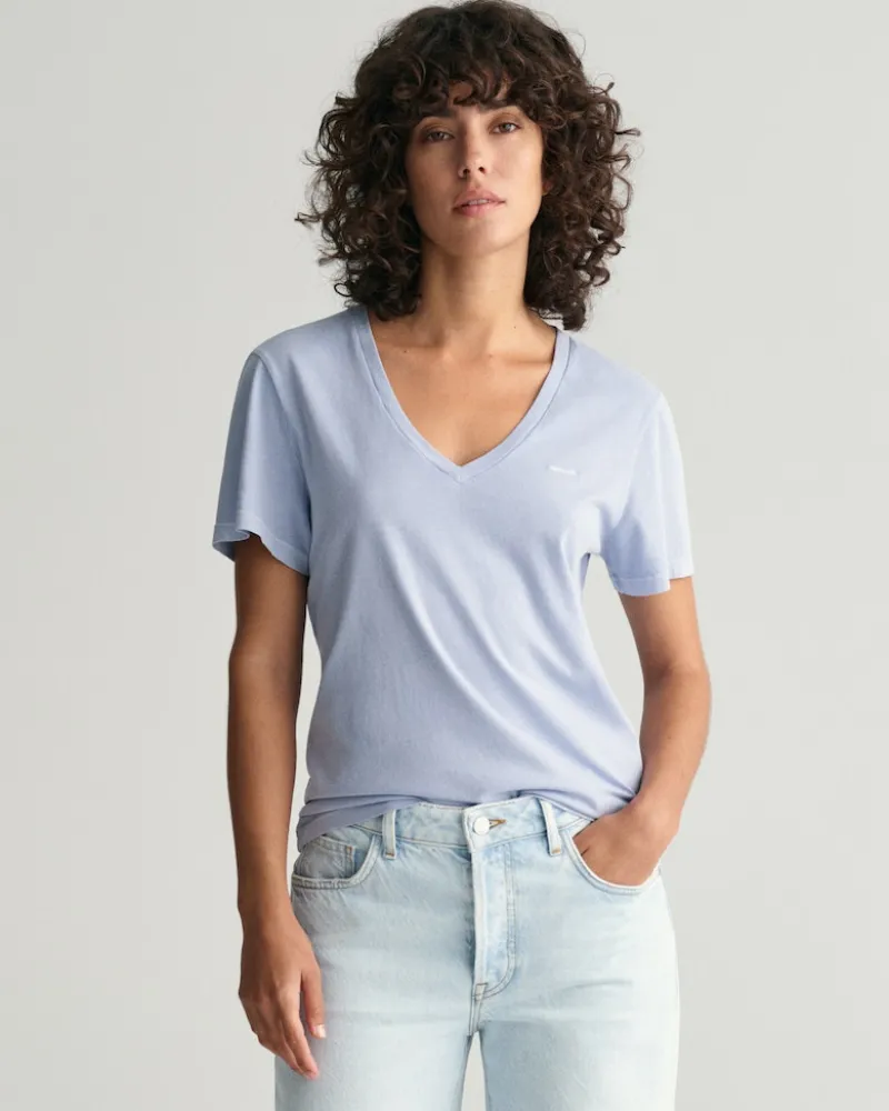 Gant Shirts*Sunfaded V-Neck T-Shirt dove blue