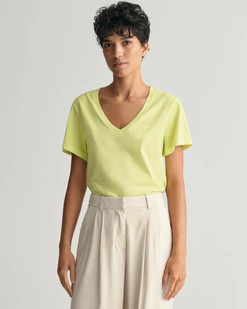 Gant Shirts*Sunfaded V-Neck T-Shirt pastel lime