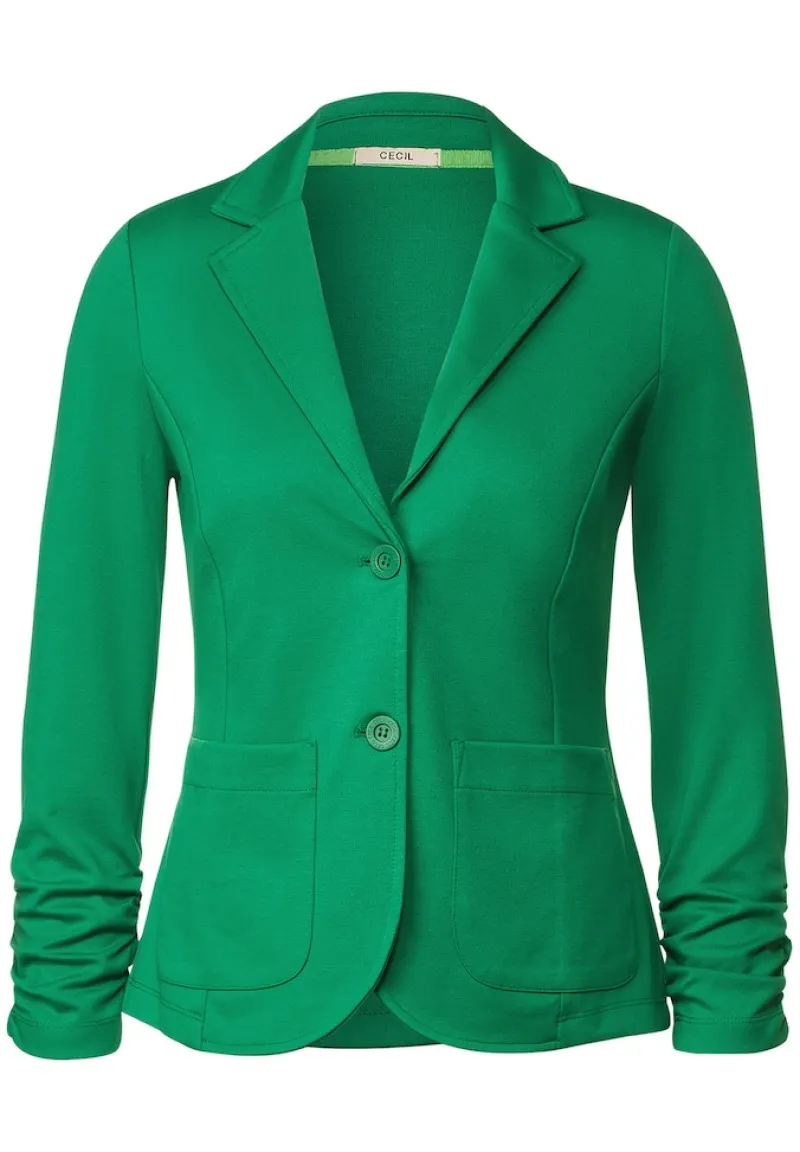 Cecil Jacken*Sweatblazer mit Raffung easy green