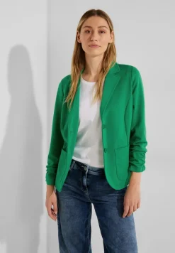 Cecil Jacken*Sweatblazer mit Raffung easy green