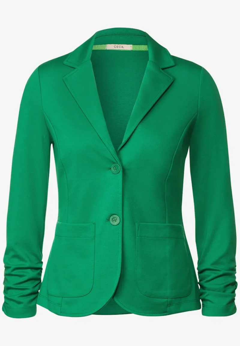 Cecil Jacken*Sweatblazer mit Raffung easy green