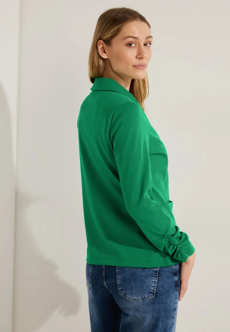 Cecil Jacken*Sweatblazer mit Raffung easy green