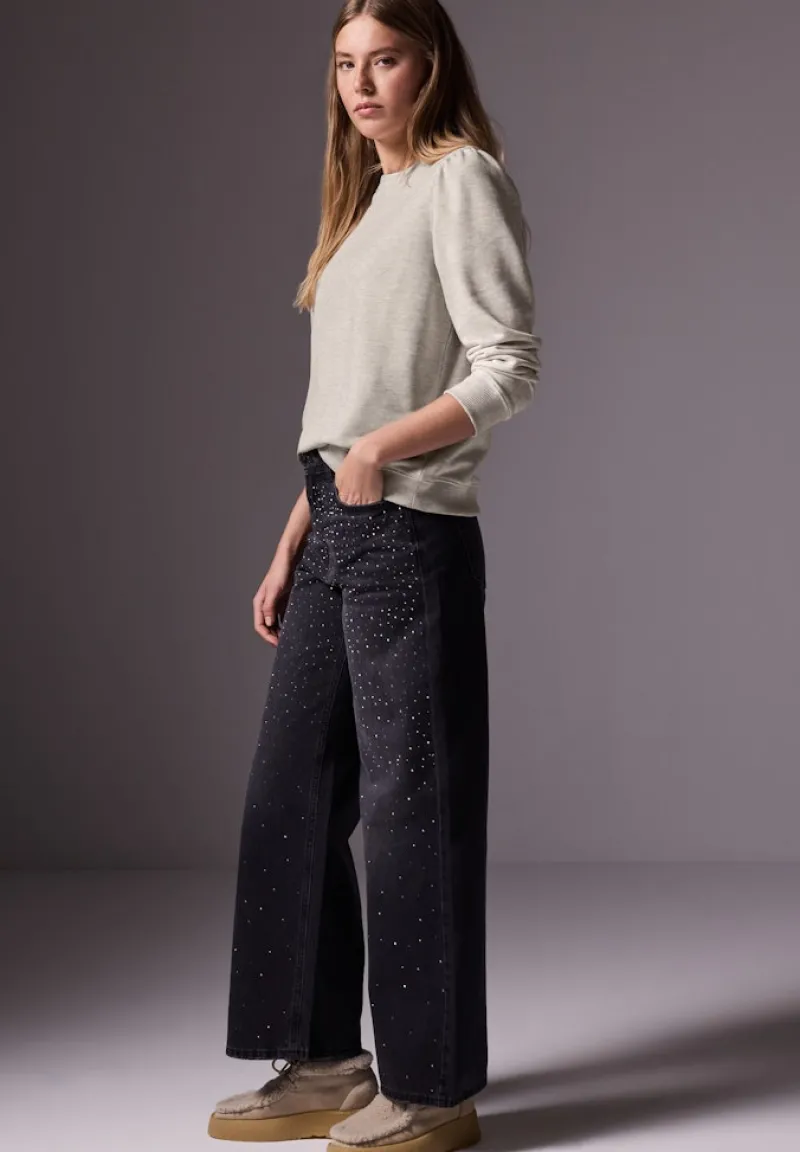 STREET ONE STUDIO Pullover & Sweatshirts*Sweater mit Raffungen cloud cream mel.