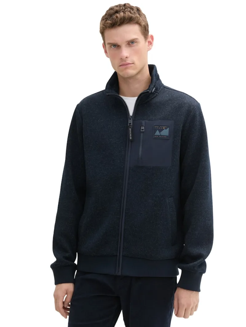 Tom Tailor Pullover & Sweatshirts|Big Boys*Sweatjacke aus Fleece navy melange structure