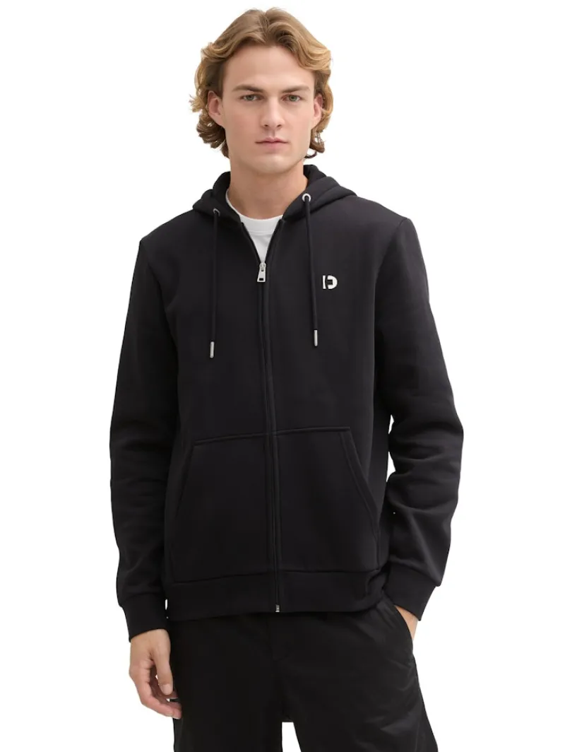 Tom Tailor Denim Pullover & Sweatshirts*Sweatjacke mit Logo Print Black
