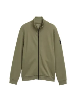 Tom Tailor Denim Pullover & Sweatshirts*Sweatjacke mit Stehkragen tree moss green