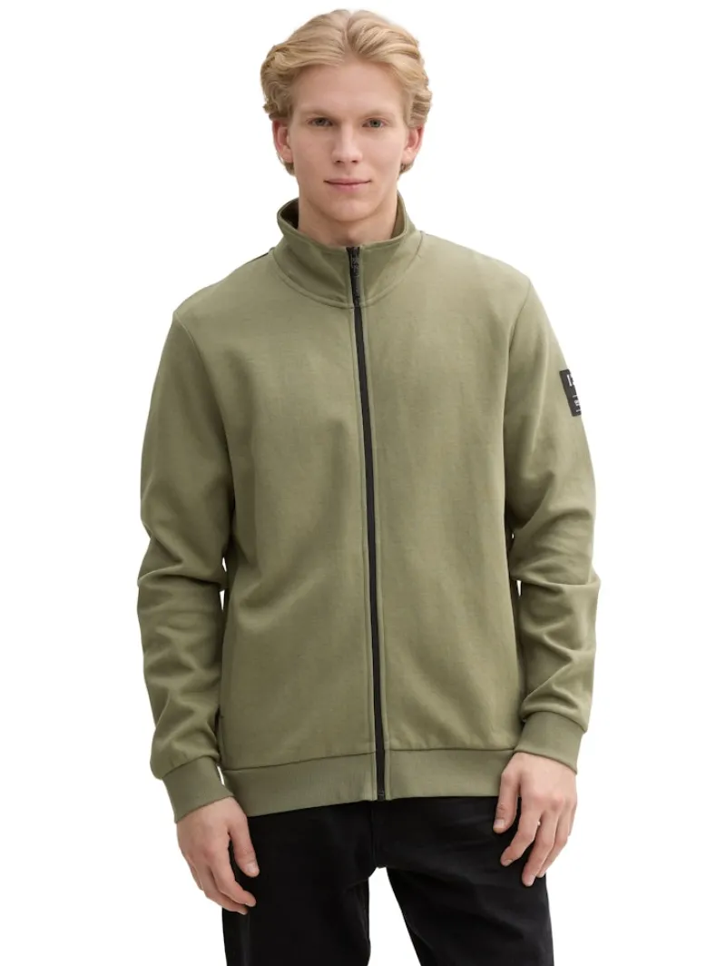 Tom Tailor Denim Pullover & Sweatshirts*Sweatjacke mit Stehkragen tree moss green