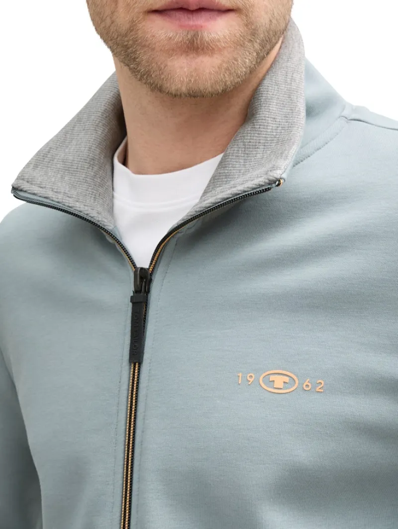 Tom Tailor Pullover & Sweatshirts|Big Boys*Sweatjacke mit Stehkragen grey mint