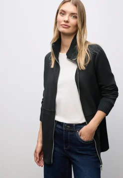 Street One Pullover & Sweatshirts*Sweatjacke mit Strickdetails Black