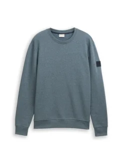 Tom Tailor Pullover & Sweatshirts|Big Boys*Sweatshirt in Melange-Optik grey mint navy structure