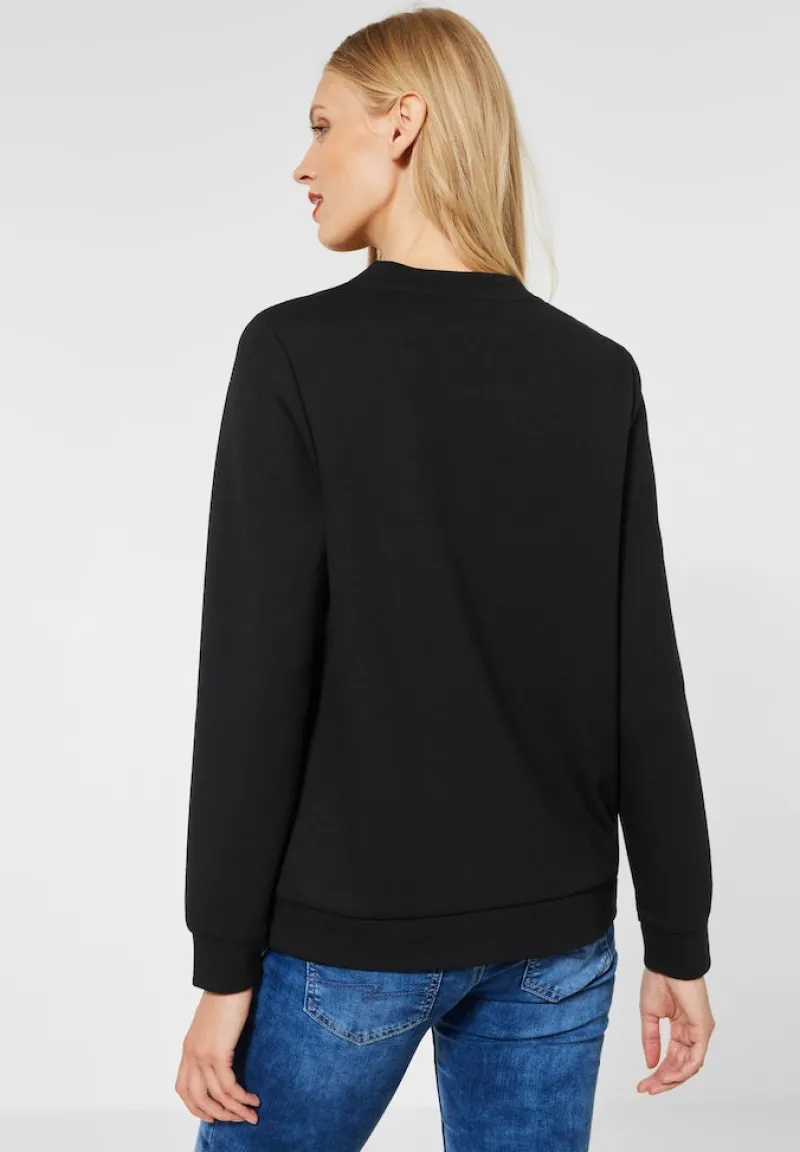 Street One Pullover & Sweatshirts*Sweatshirt in Unifarbe Black