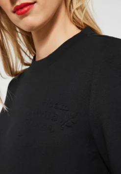 Street One Pullover & Sweatshirts*Sweatshirt in Unifarbe Black