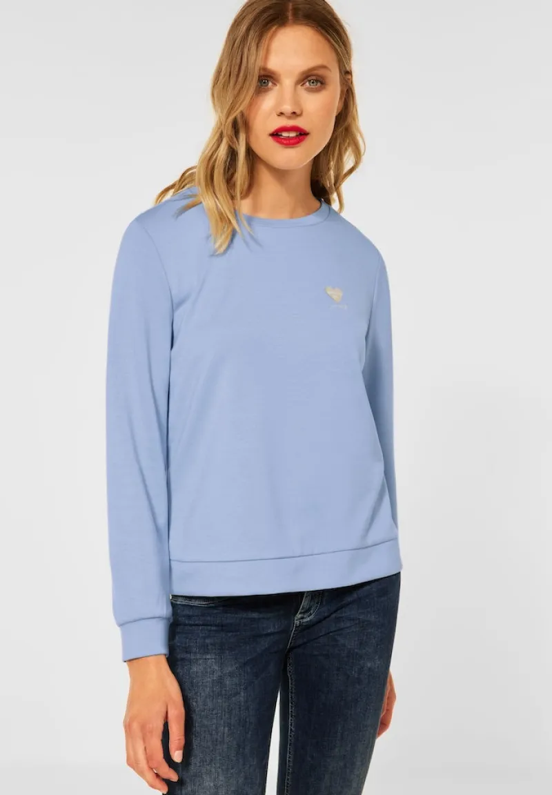 Street One Pullover & Sweatshirts*Sweatshirt in Unifarbe mid sunny blue