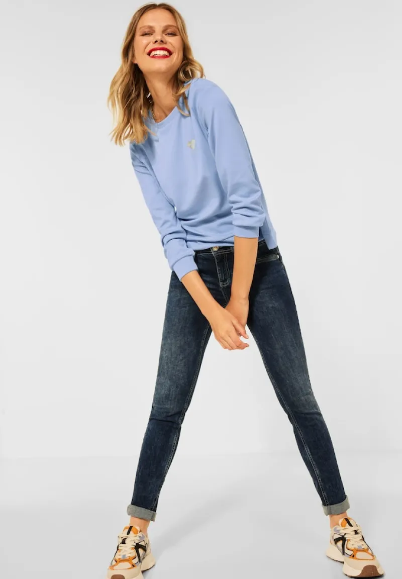 Street One Pullover & Sweatshirts*Sweatshirt in Unifarbe mid sunny blue
