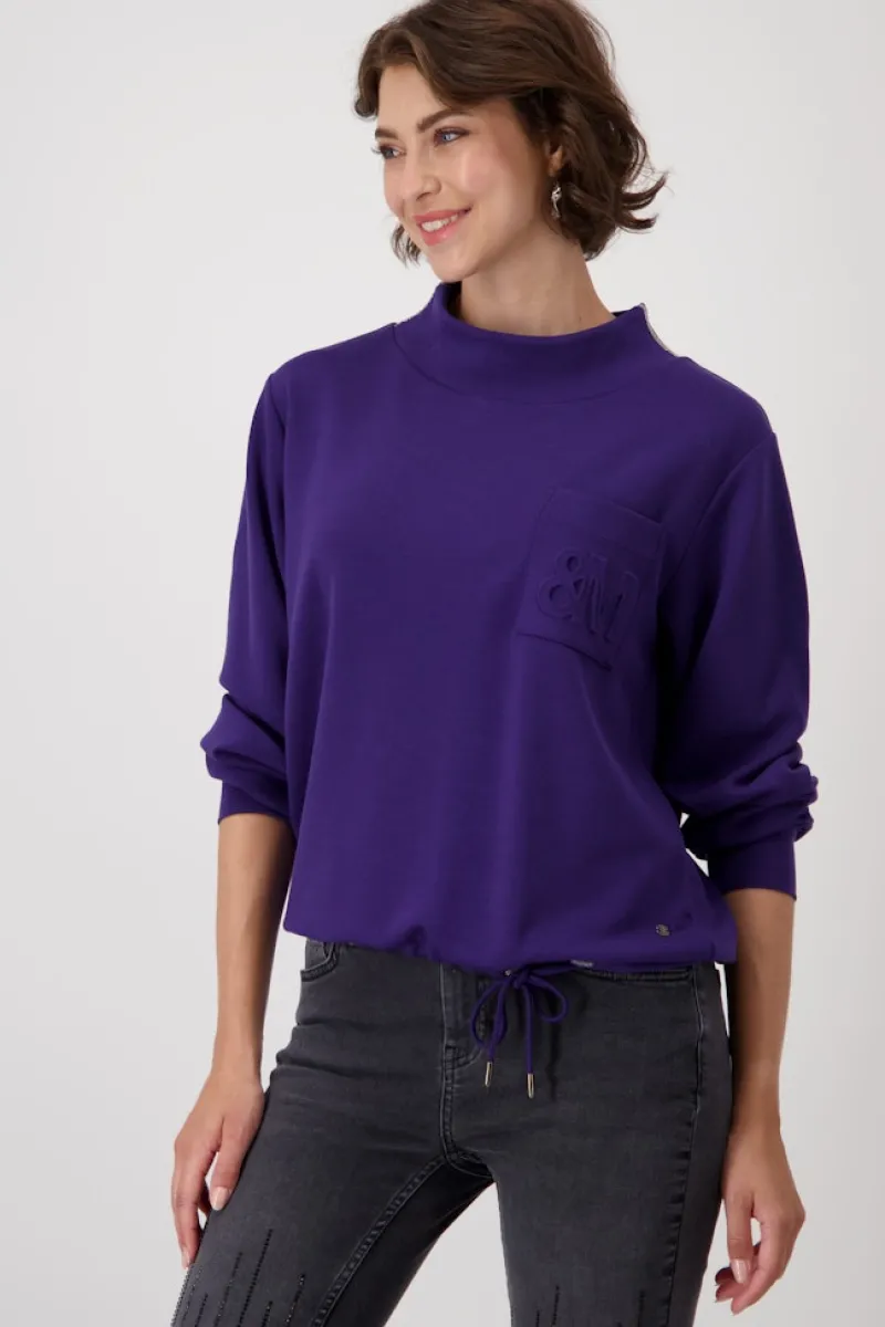 Monari Pullover & Sweatshirts*Sweatshirt mit 3-D-Druck dark purple