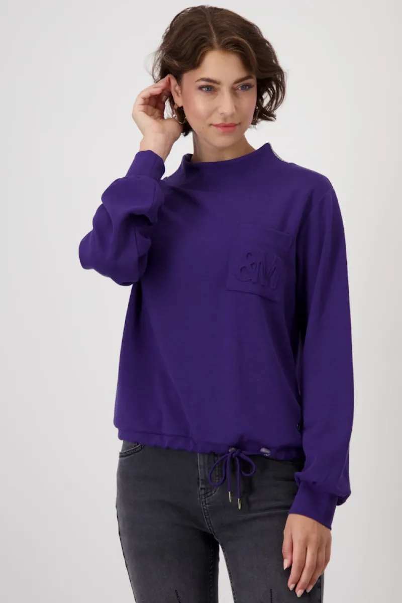 Monari Pullover & Sweatshirts*Sweatshirt mit 3-D-Druck dark purple
