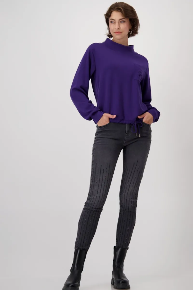 Monari Pullover & Sweatshirts*Sweatshirt mit 3-D-Druck dark purple